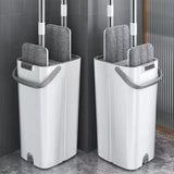 Flat Mop with Self Cleaning Bucket