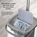 Flat Mop with Self Cleaning Bucket